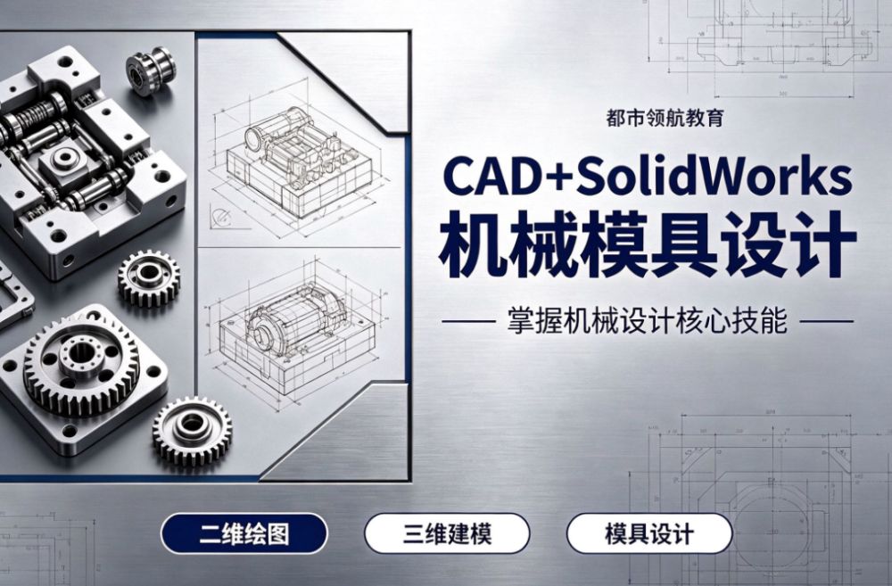 都市领航教育：机械设计培训课程（CAD + SolidWorks 二维三维组合）